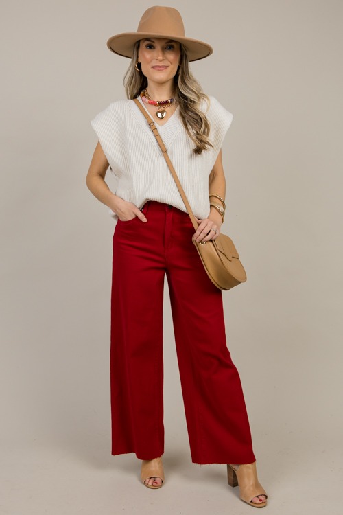 Raw Hem Wide Leg Pants, Garnet - 1009-87.jpg