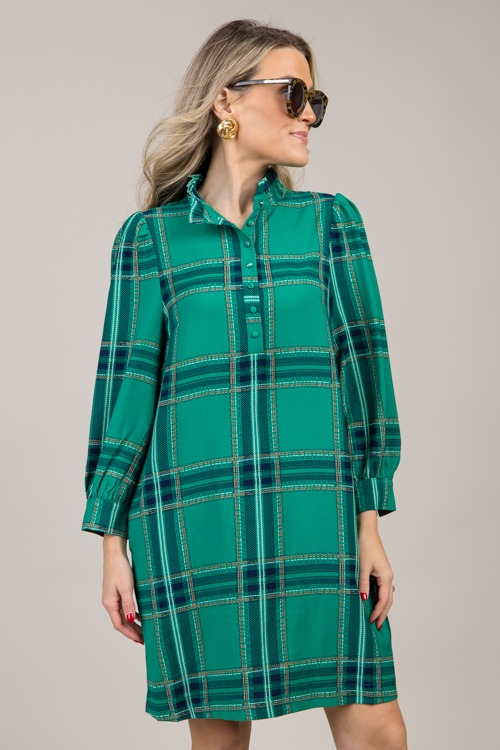 Laura Plaid Dress, Jade