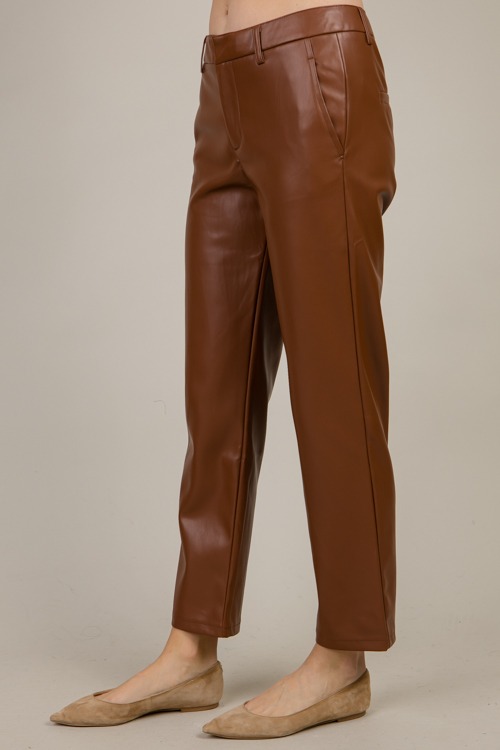 Phoebe Leather Pants, Chestnut