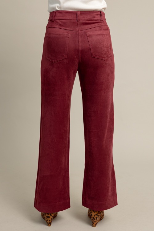 Suede Patch Pocket Pants, Burgundy - 1010-110.jpg