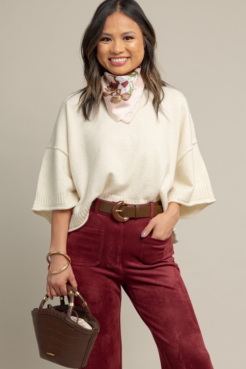 Suede Patch Pocket Pants, Burgundy - 1010-112p.jpg
