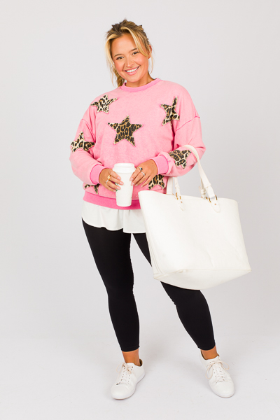 Leopard Star Patch Sweatshirt