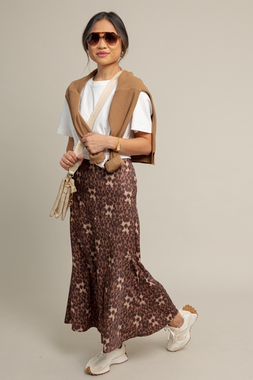Kiana Leopard Midi Skirt