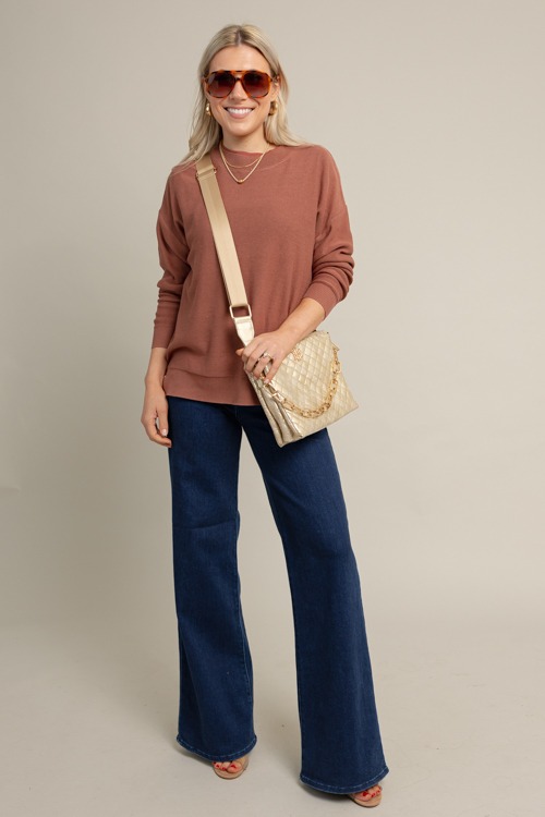 Kellie Sweater, Brick Brown
