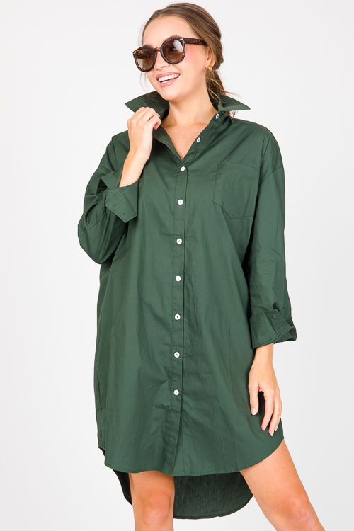 Hunter green 2025 shirt dress