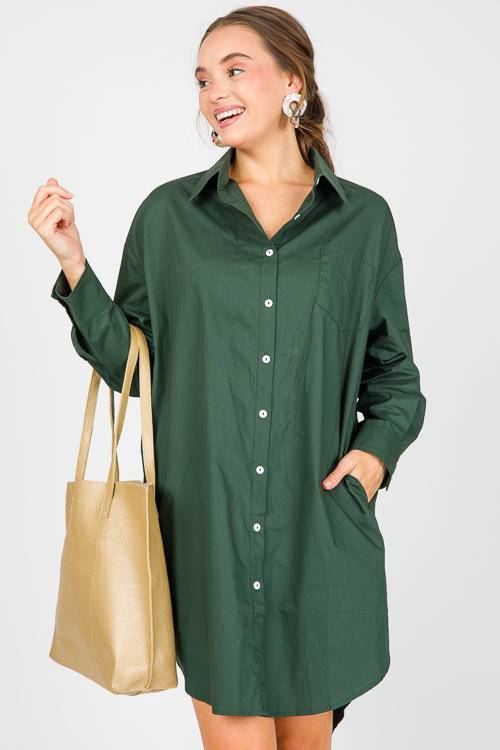 Hunter green shirt store dress