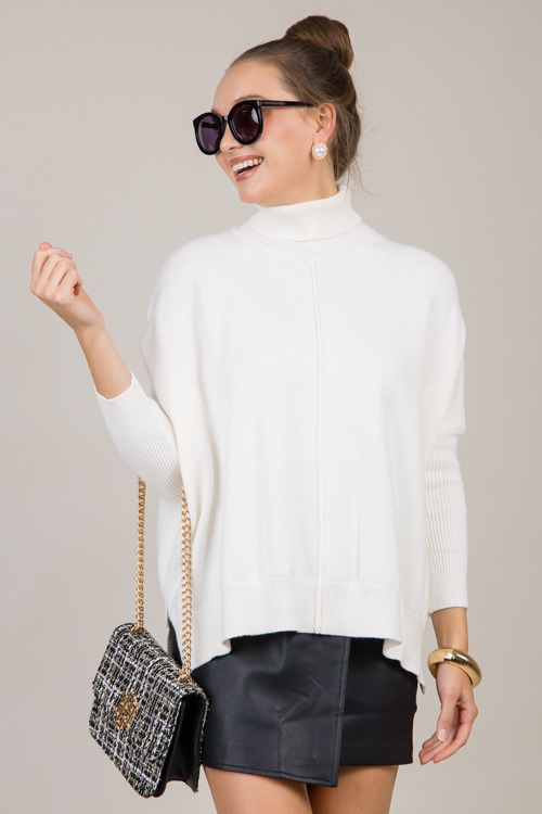 Sawyer Turtleneck Sweater, Ivory