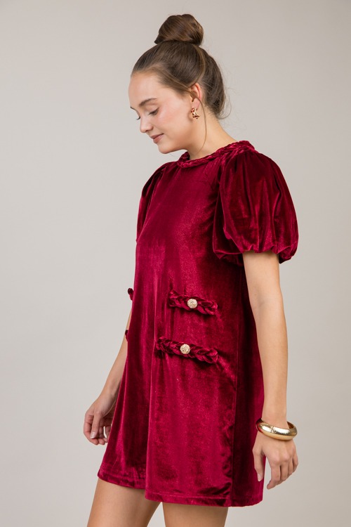 Braided Trim Velvet Dress, Garn - 1010-47.jpg