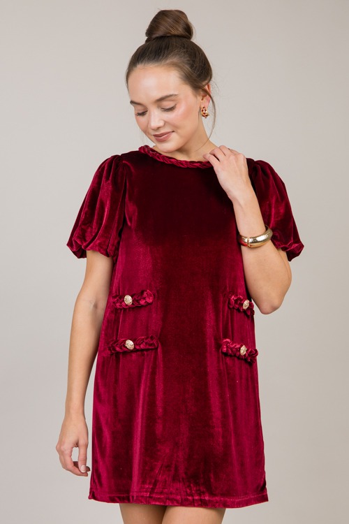 Braided Trim Velvet Dress, Garn - 1010-48.jpg