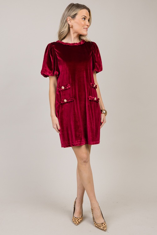 Braided Trim Velvet Dress, Garn - 1010-50.jpg