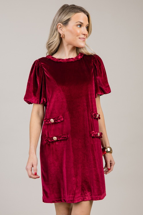 Braided Trim Velvet Dress, Garn - 1010-51.jpg