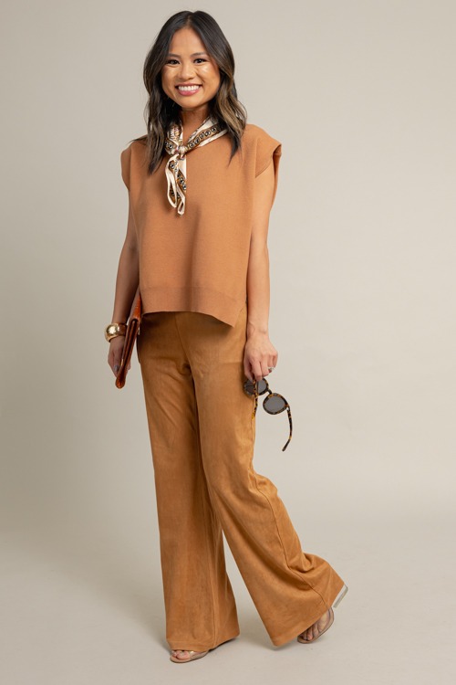 Suede Side Pocket Pants, Camel