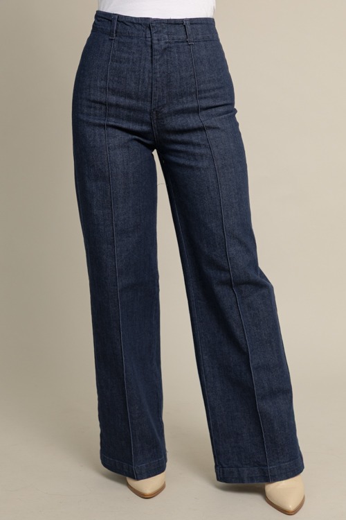 Front Seam Wide Leg Jeans
