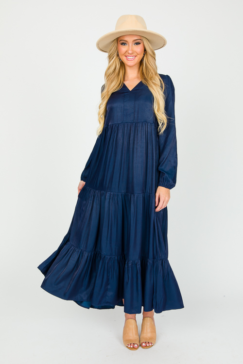 Satin Smooth Maxi, Navy