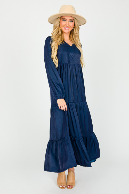 Satin Smooth Maxi, Navy