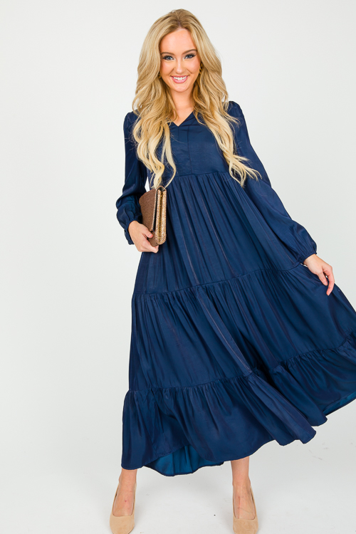 Satin Smooth Maxi, Navy