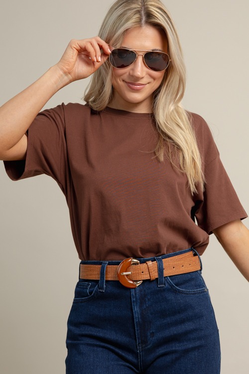 Jersey Cotton Tee, Choco
