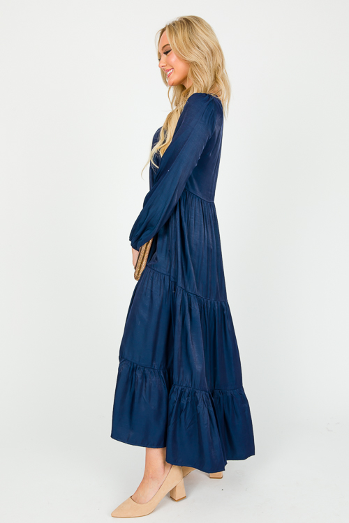 Satin Smooth Maxi, Navy