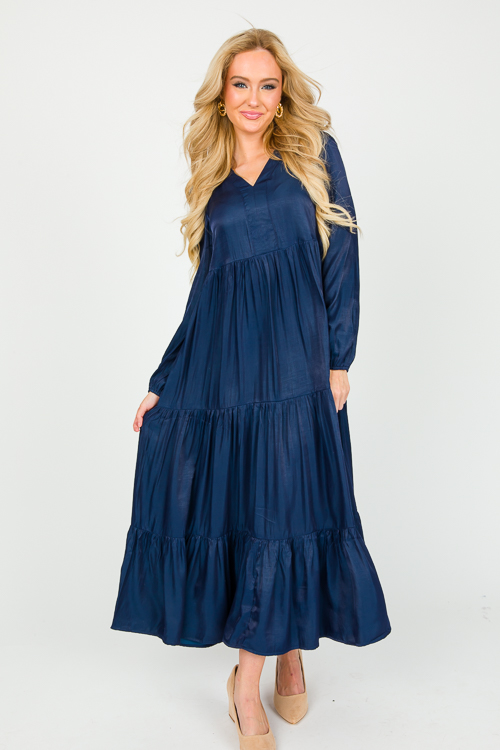 Satin Smooth Maxi, Navy