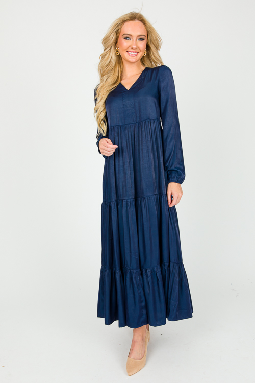 Satin Smooth Maxi, Navy