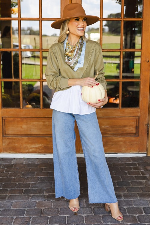 Suede Poplin Contrast Top, Olive - 1011-265.jpg