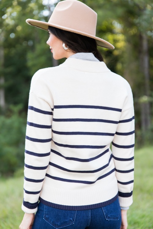 Stripe Zip Sweater Jacket, Ivory - 1011-377.jpg