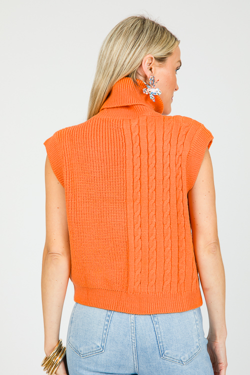 Turtleneck Sweater Vest, Orange