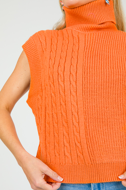 Turtleneck Sweater Vest, Orange