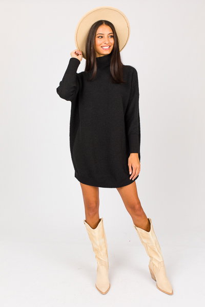 Mara Sweater Dress, Black - Dresses - The Blue Door Boutique