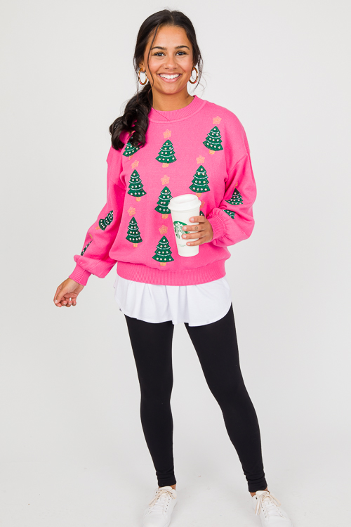 Christmas Tree Sweater, Pink