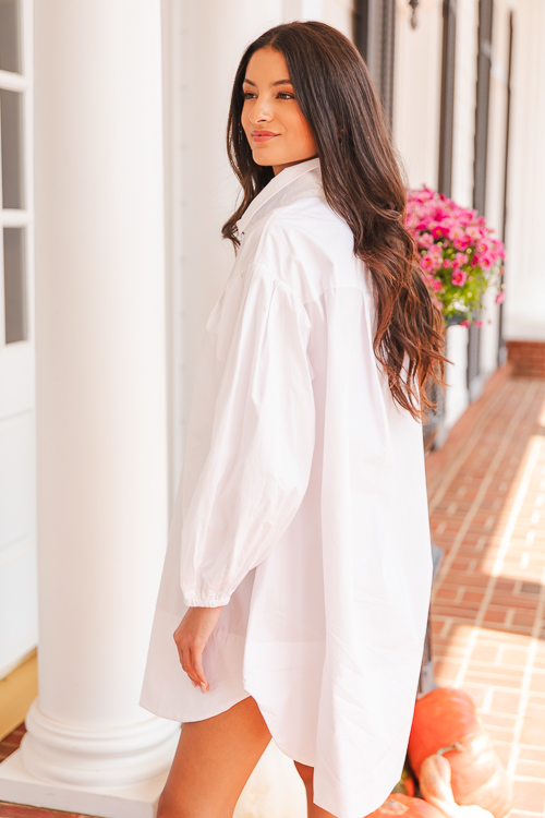 White poplin shop shirt dress