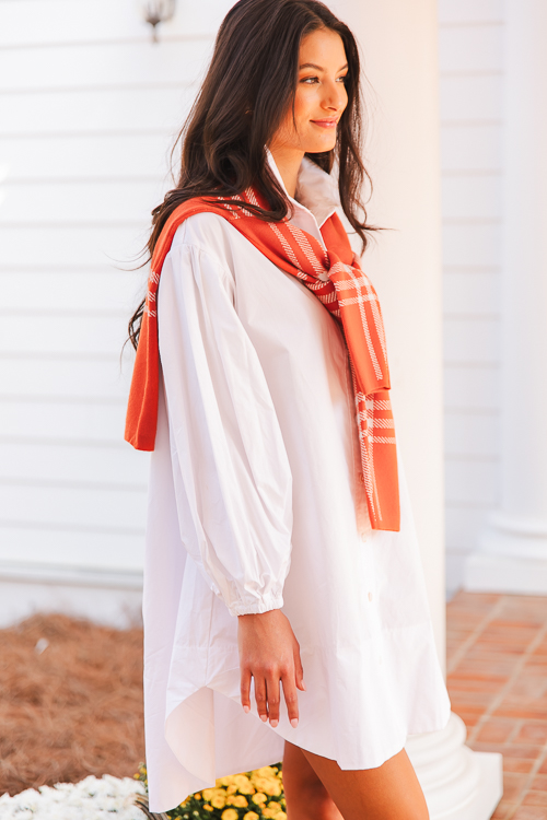 Calee Poplin Shirt Dress, White