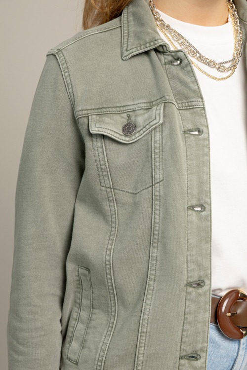 Soft Stretch Denim Jacket, Olive - 1013-25h.jpg