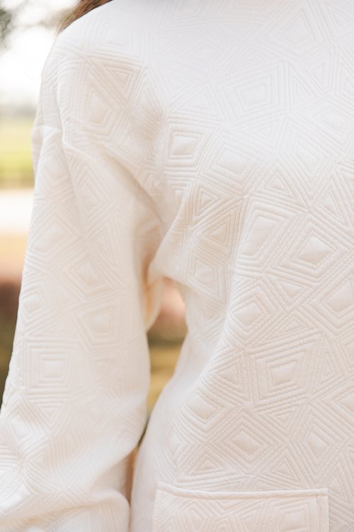 Chic Texture Knit Dress, Cream