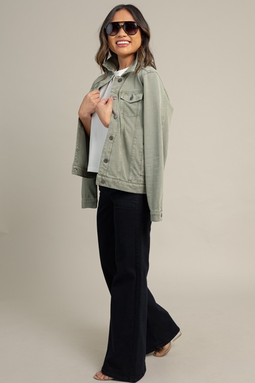 Soft Stretch Denim Jacket, Olive - 1013-29.jpg