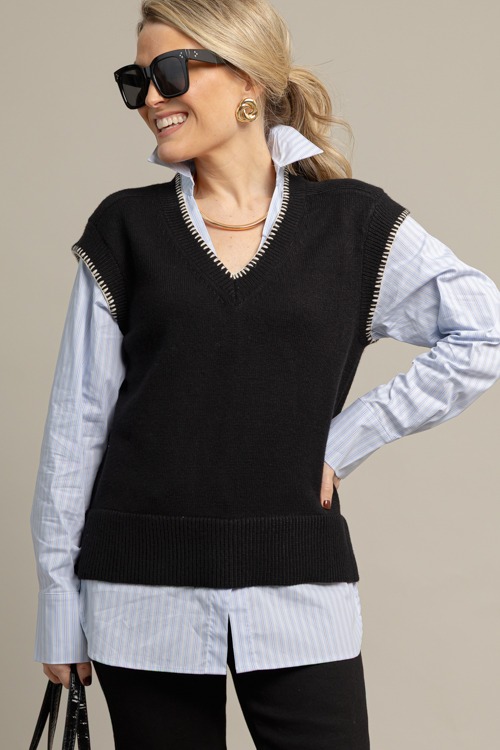 Layered Sweater Vest Top, Black - 1013-3.jpg