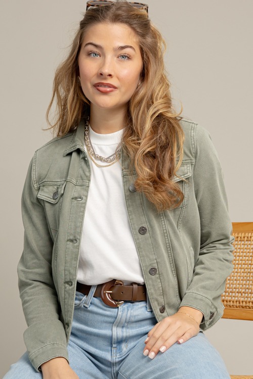 Soft Stretch Denim Jacket, Olive - 1013-33.jpg