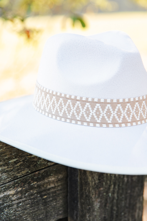 Stitch Banded Hat, Ivory