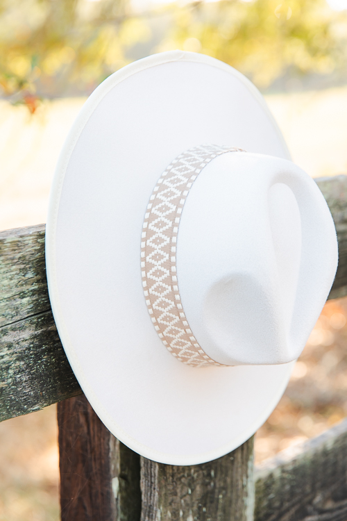 Stitch Banded Hat, Ivory