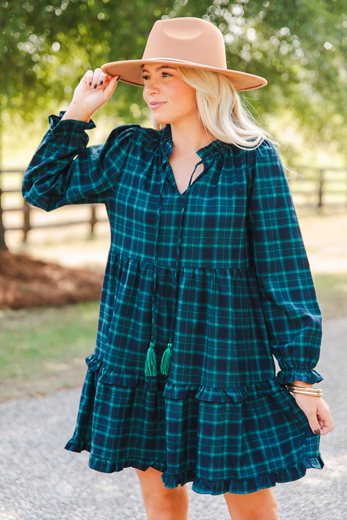 Plaid clearance ruffle dress