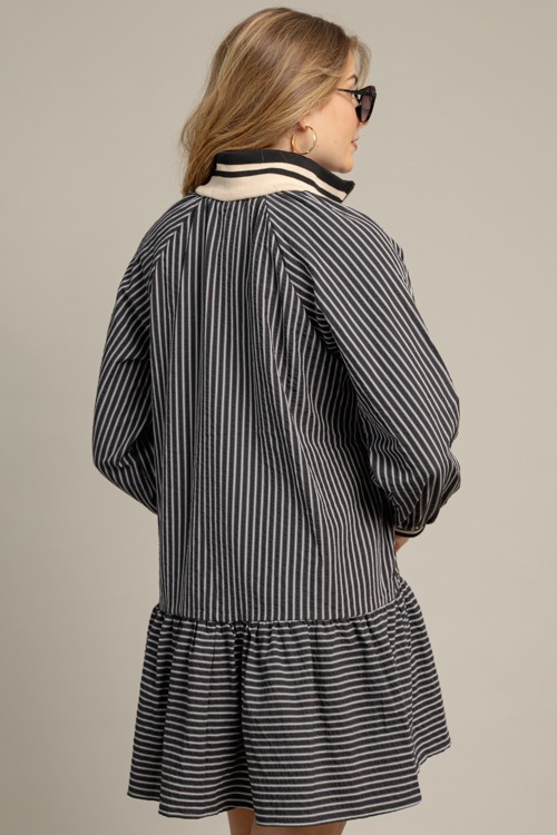 Stripe Contrast Zip Dress, Black - 1013-66h.jpg