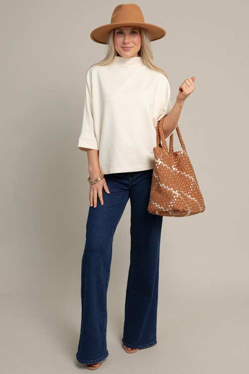 Scuba Mock Neck Top, Shell