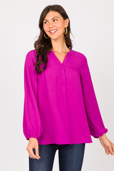 Alexandria Button Blouse, Magenta