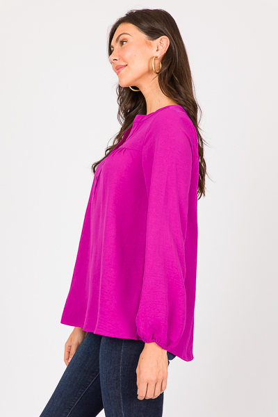 Alexandria Button Blouse, Magenta