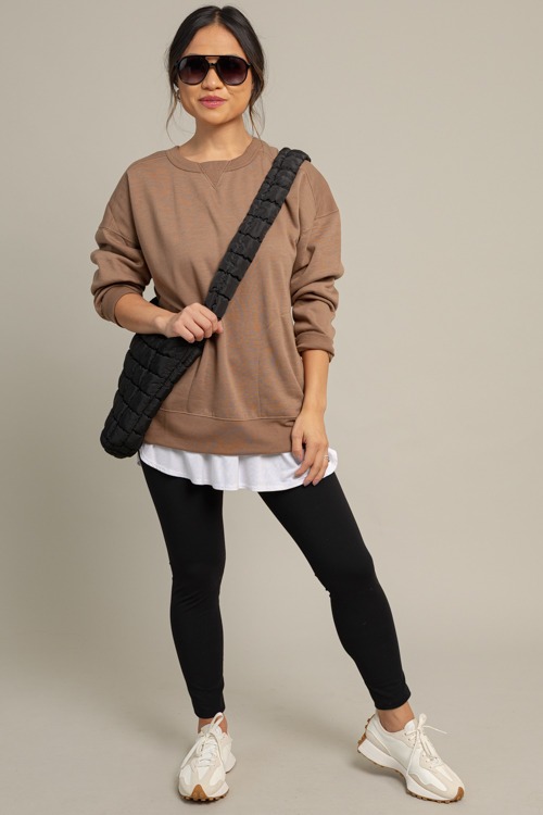 Side Pocket Sweatshirt, Mocha