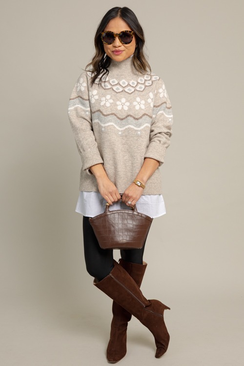 Warm Embrace Sweater, Taupe/Grey