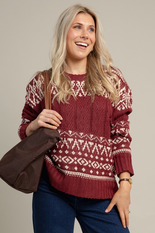 Colder Weather Sweater, Wine