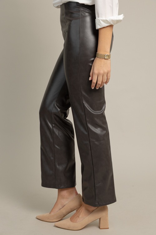 Chelsea Leather Pants, Charcoal