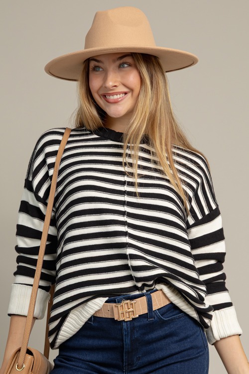 Stripe Center Seam Sweater, Black - 1014-257H.jpg