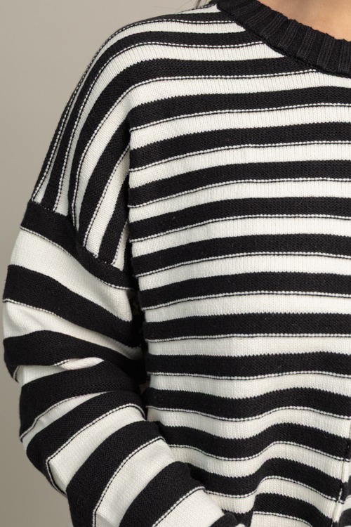 Stripe Center Seam Sweater, Black - 1014-262.jpg